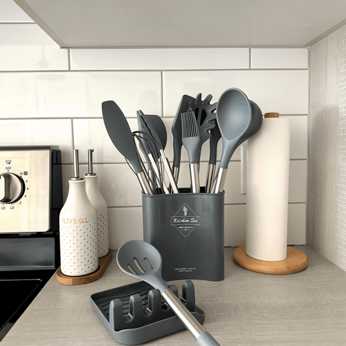 KitchenPro Utensilios de Silicona para Cocina – Set completo de 12 piezas