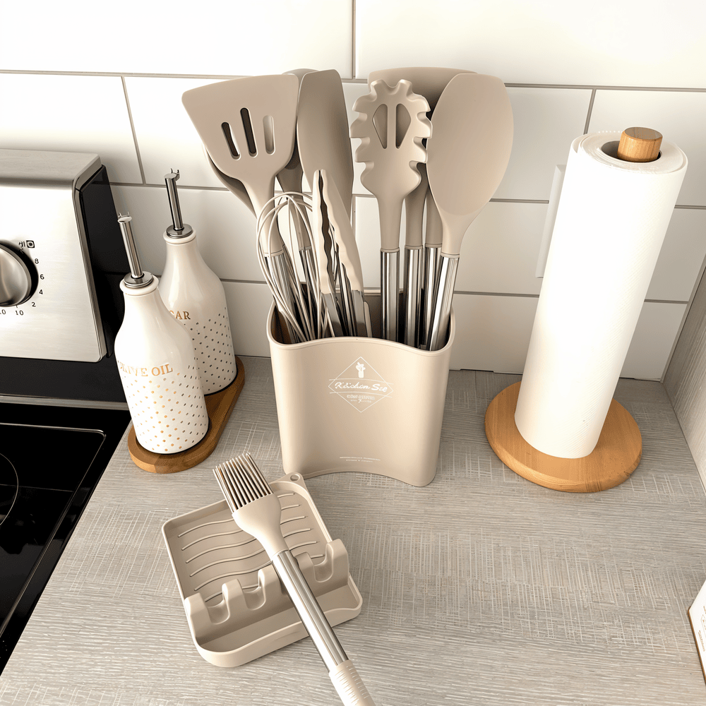 KitchenPro Utensilios de Silicona para Cocina – Set completo de 12 piezas