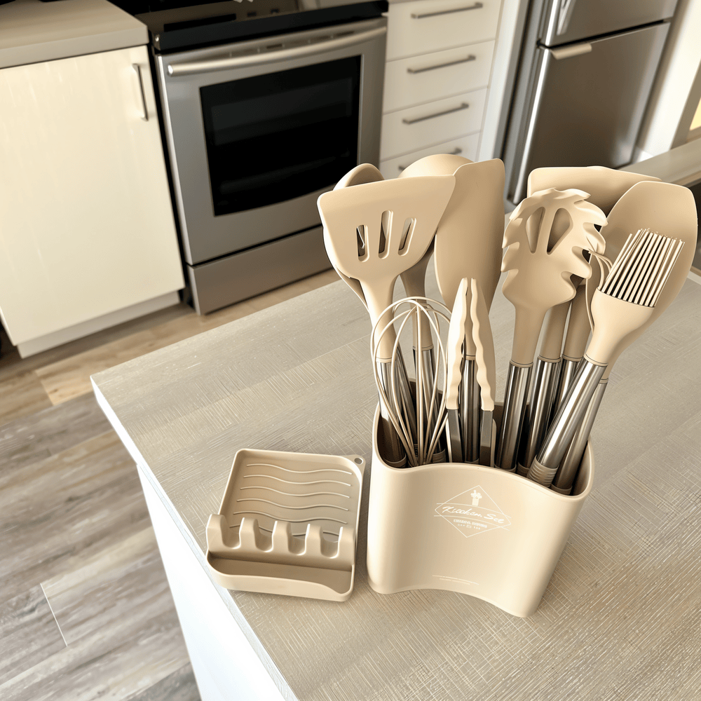 KitchenPro Utensilios de Silicona para Cocina – Set completo de 12 piezas