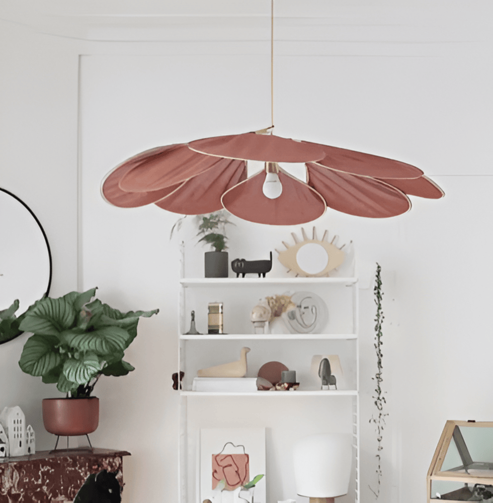 Lámpara de techo con diseño de flores de tela