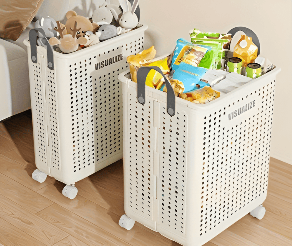 Kalsten | Cesta de Ropa Plegable RollEase – Con Ruedas, Compacta y Duradera para un Transporte Fácil