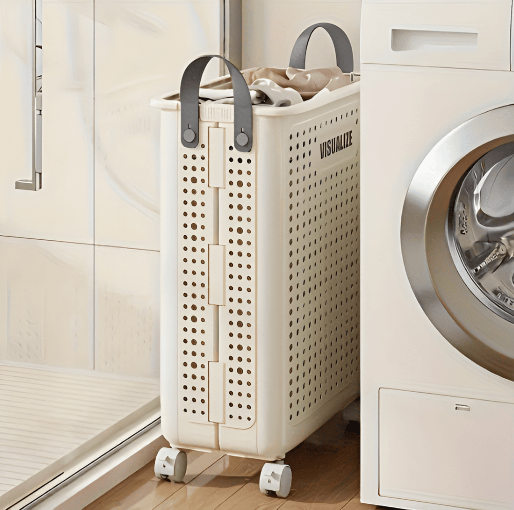 Kalsten | Cesta de Ropa Plegable RollEase – Con Ruedas, Compacta y Duradera para un Transporte Fácil