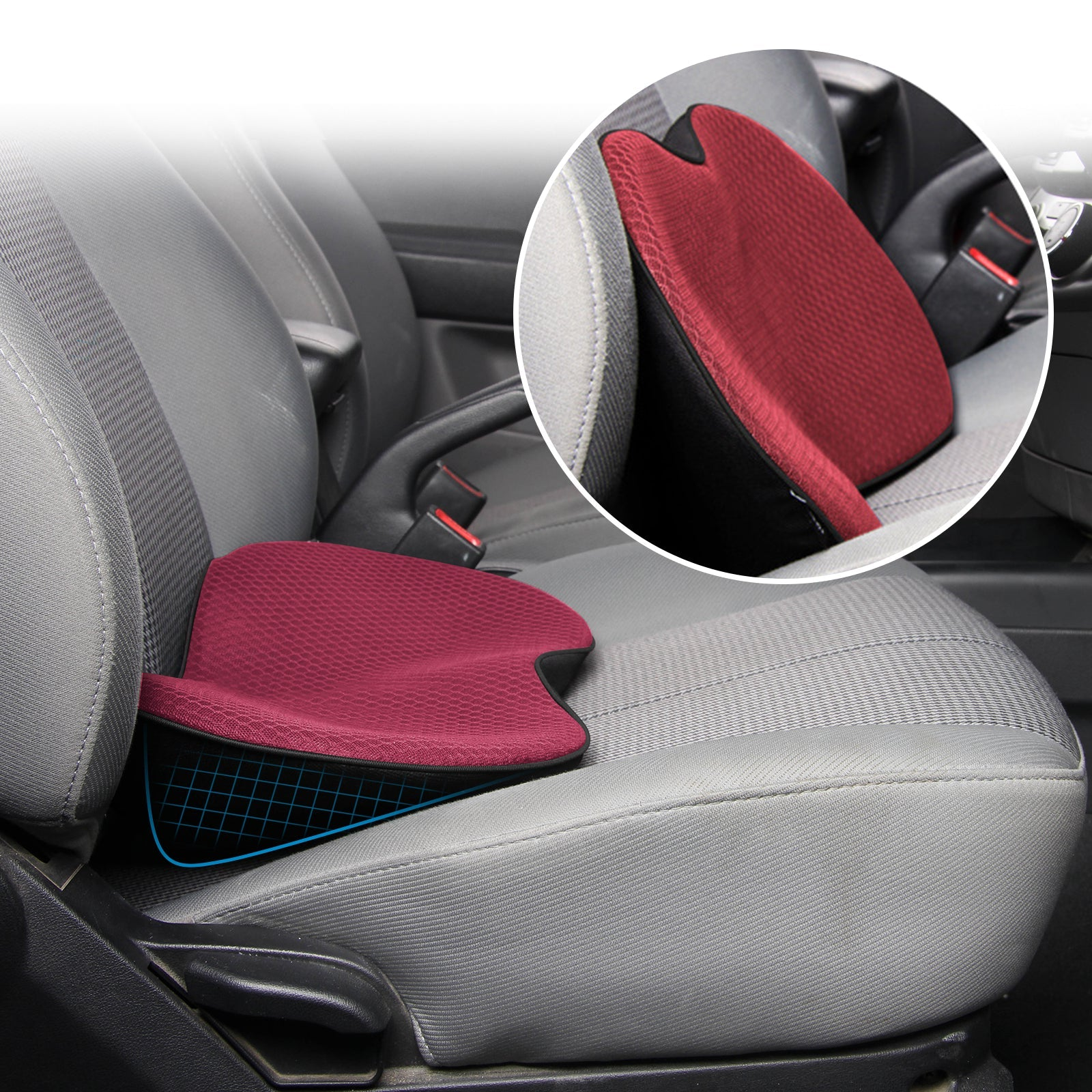 Cojín de Asiento Ortopédico para Adultos con Espuma de Memoria