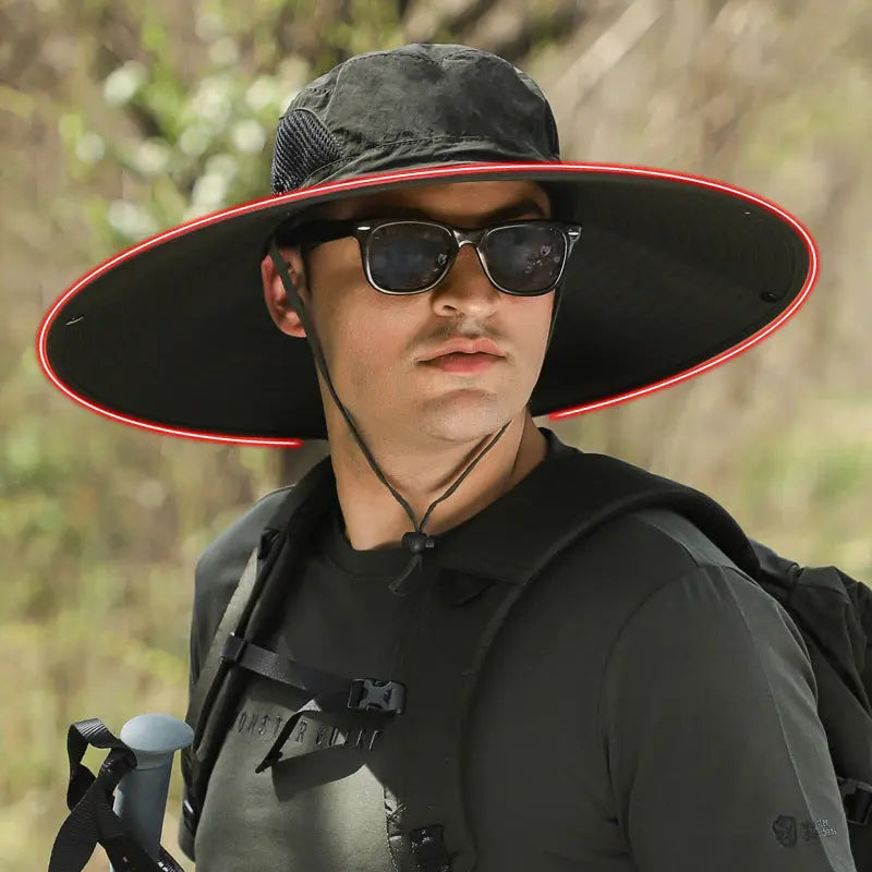 Sombrero de sol para exteriores con ventilador solar y carga USB
