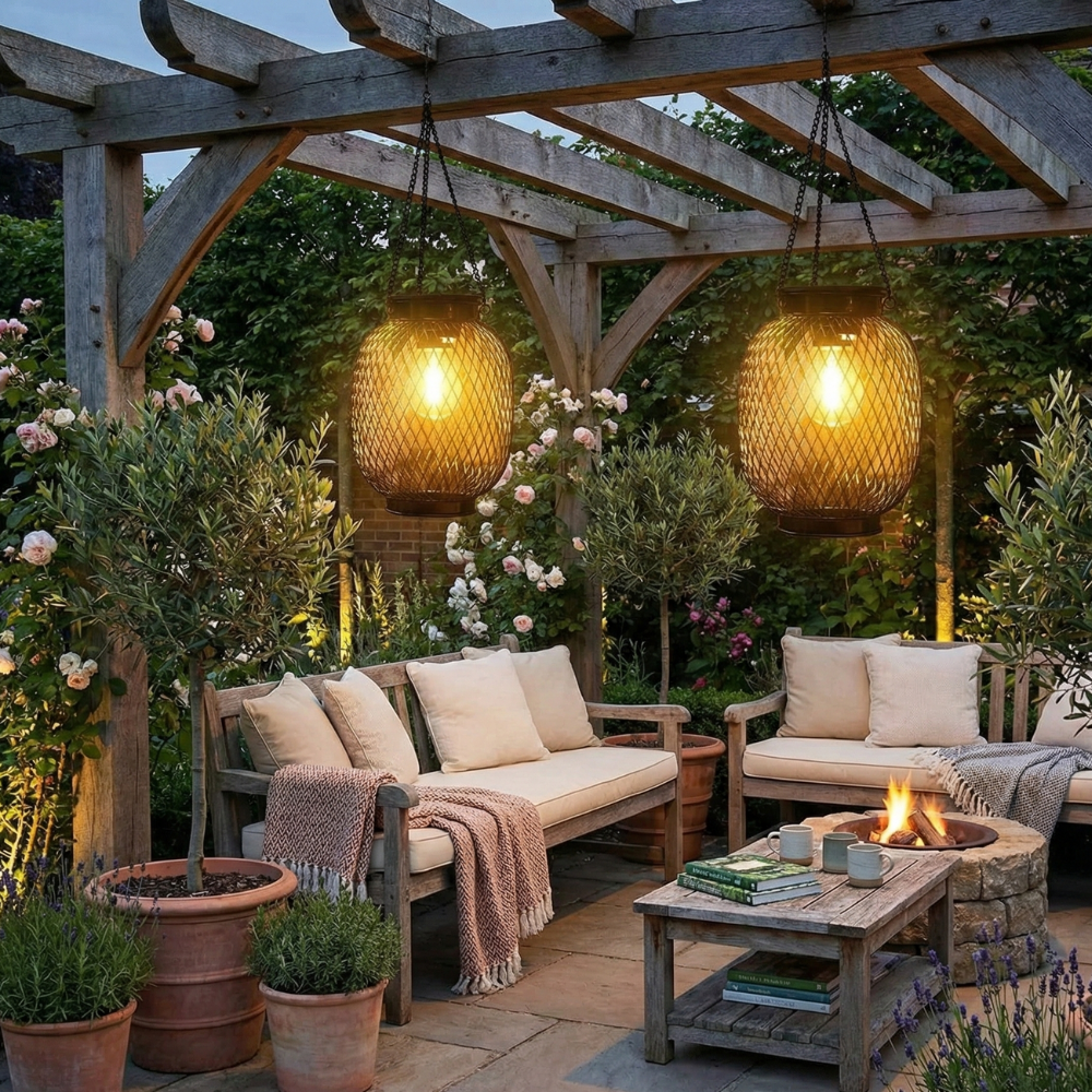 Faroles Solares para Exteriores | Iluminación Automática con Sensor de Crepúsculo para Patios y Jardines