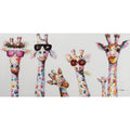 Giraffes de dibujos animados - Arte en lienzo para pared