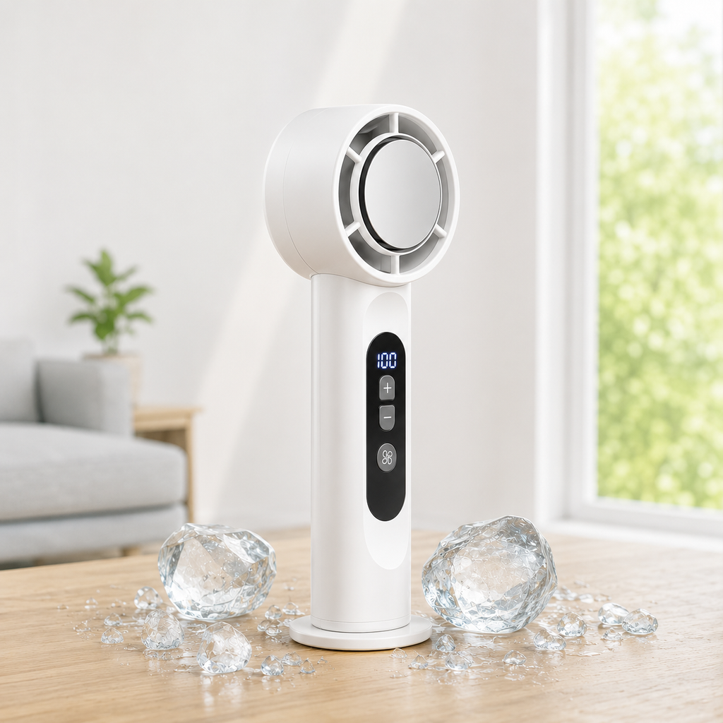 Ventilador Portátil de Mano con Control de Botón Recargable por USB