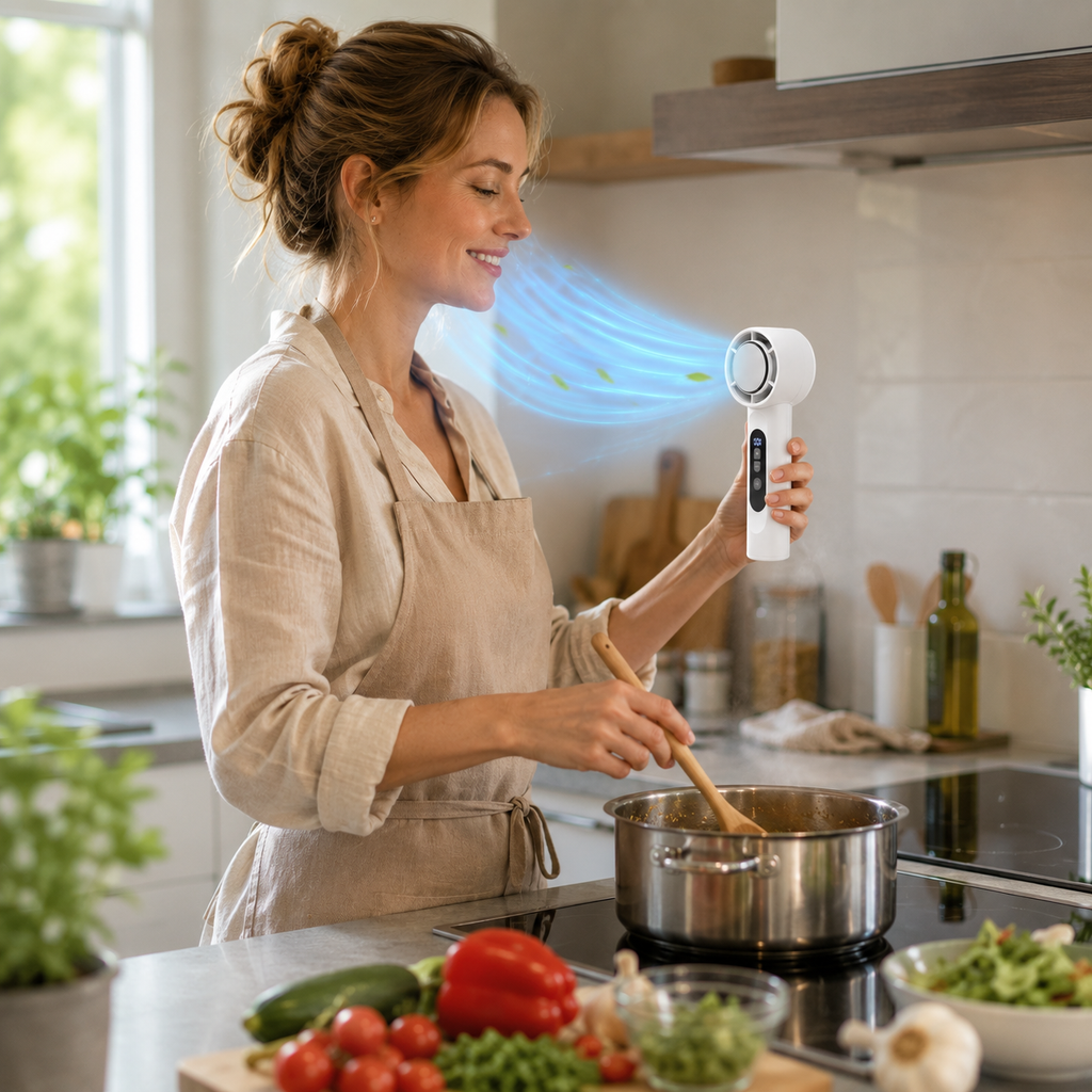 Ventilador Portátil de Mano con Control de Botón Recargable por USB
