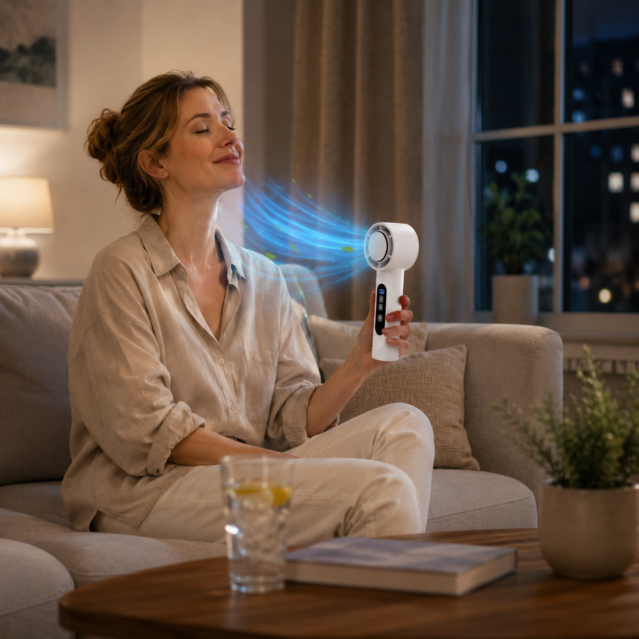 Ventilador Portátil de Mano con Control de Botón Recargable por USB