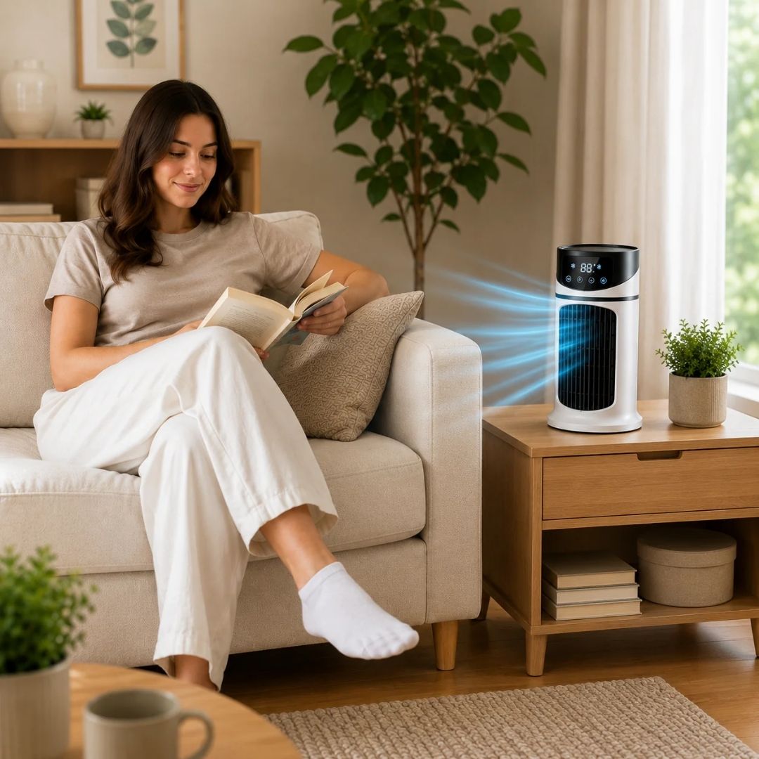 Enfriador de Aire Portátil con Pantalla LED Digital y Control Remoto