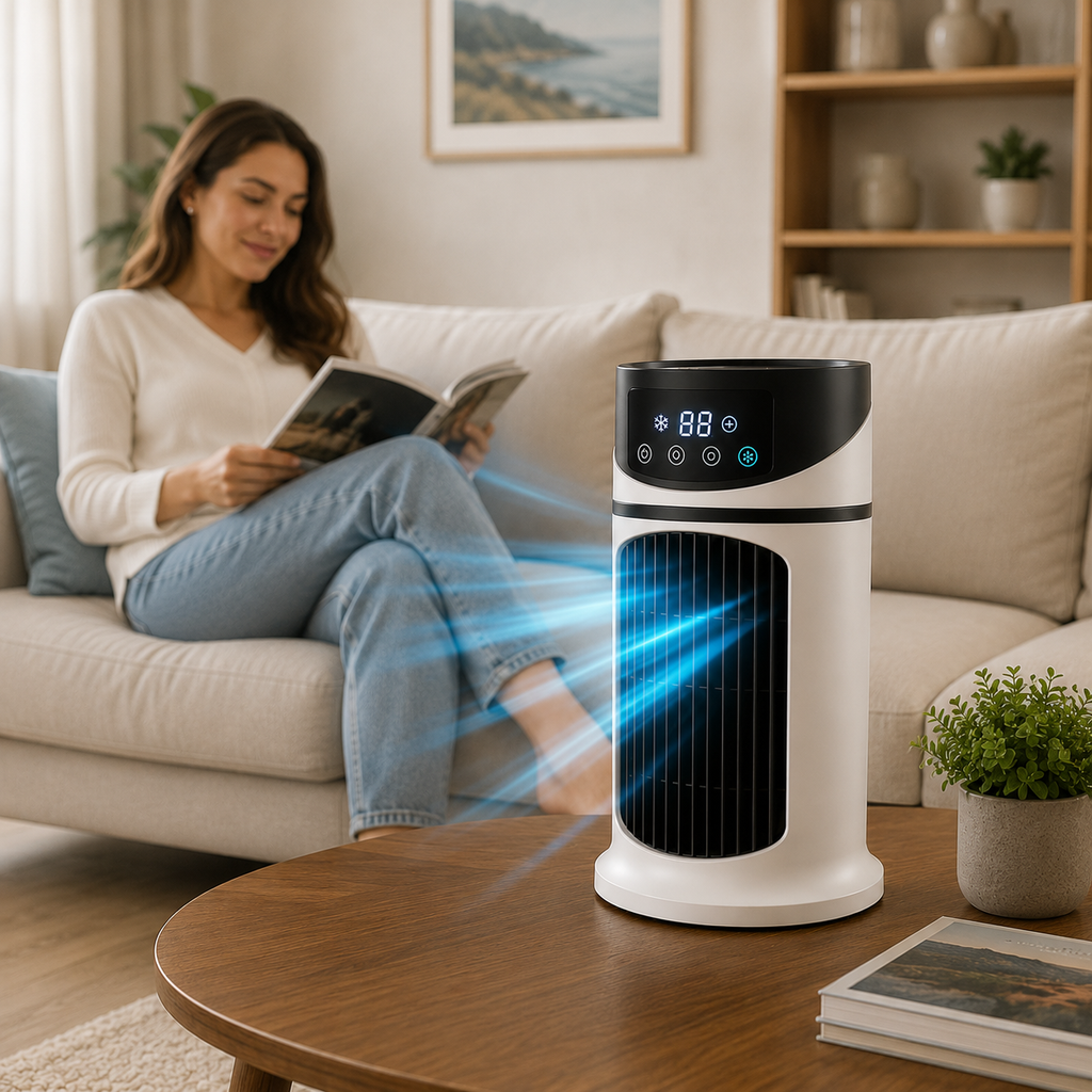 Enfriador de Aire Portátil con Pantalla LED Digital y Control Remoto