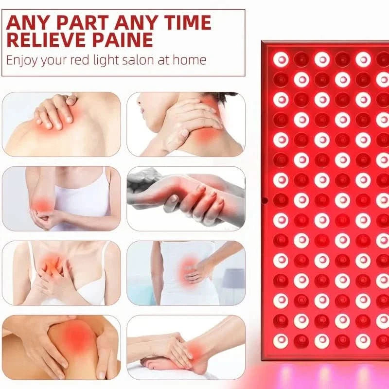 Panel de Terapia de Luz Roja con 225 Diodos LED – Rejuvenecimiento de la Piel y Alivio del Dolor, Manual y de Pie