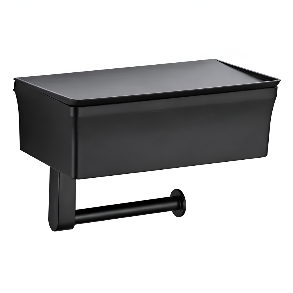 Luxor - 2 en 1 Soporte Adhesivo para Papel Higiénico con Caja de Almacenamiento