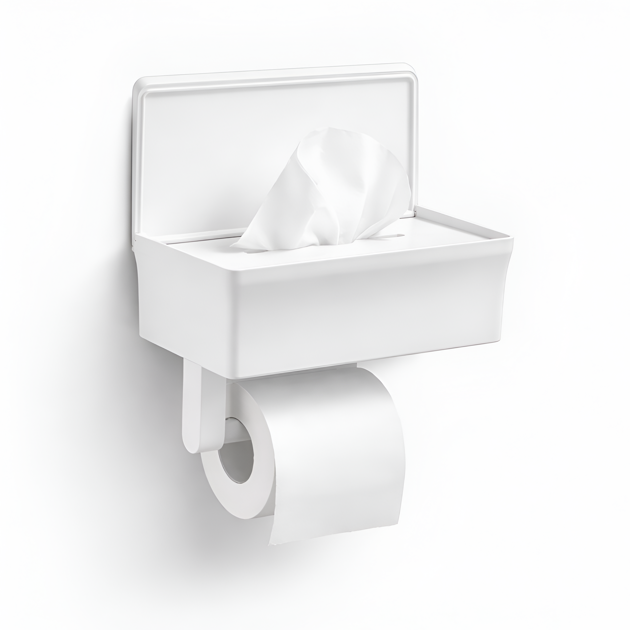 Luxor - 2 en 1 Soporte Adhesivo para Papel Higiénico con Caja de Almacenamiento