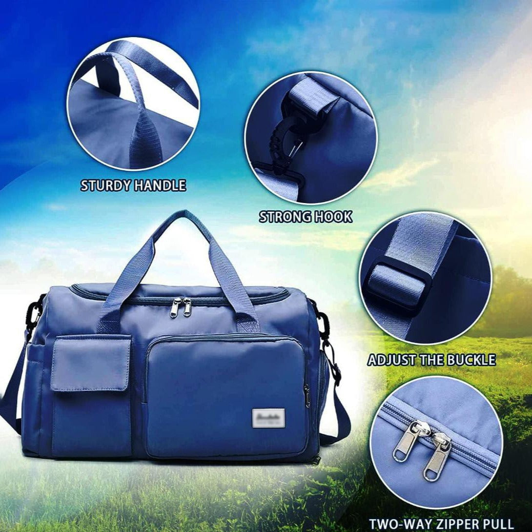 BowLift | Bolsa de Viaje Multi-Bolsillo, Duffle para Deportes y Gimnasio con Compartimento Separado para Zapatos
