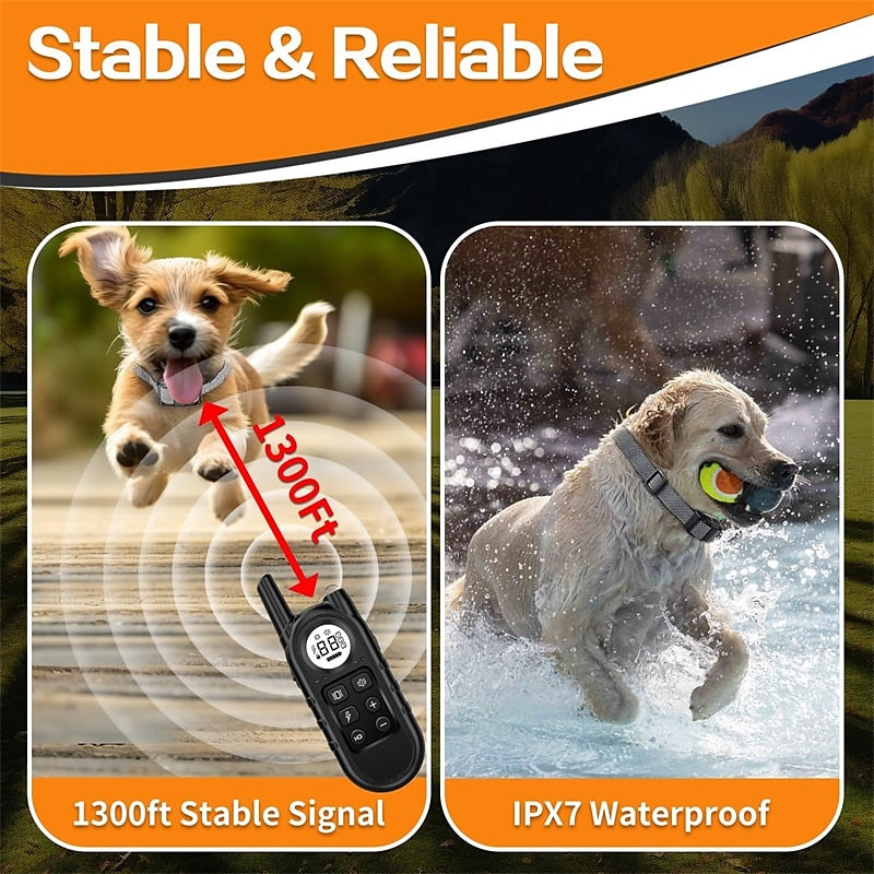 Collar de Entrenamiento para Perros Ligero e Impermeable - Alcance de 400m