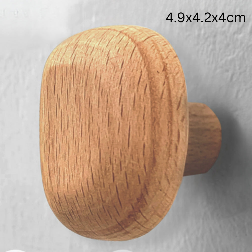 Gancho de Ropa de Madera en Forma de Piedra
