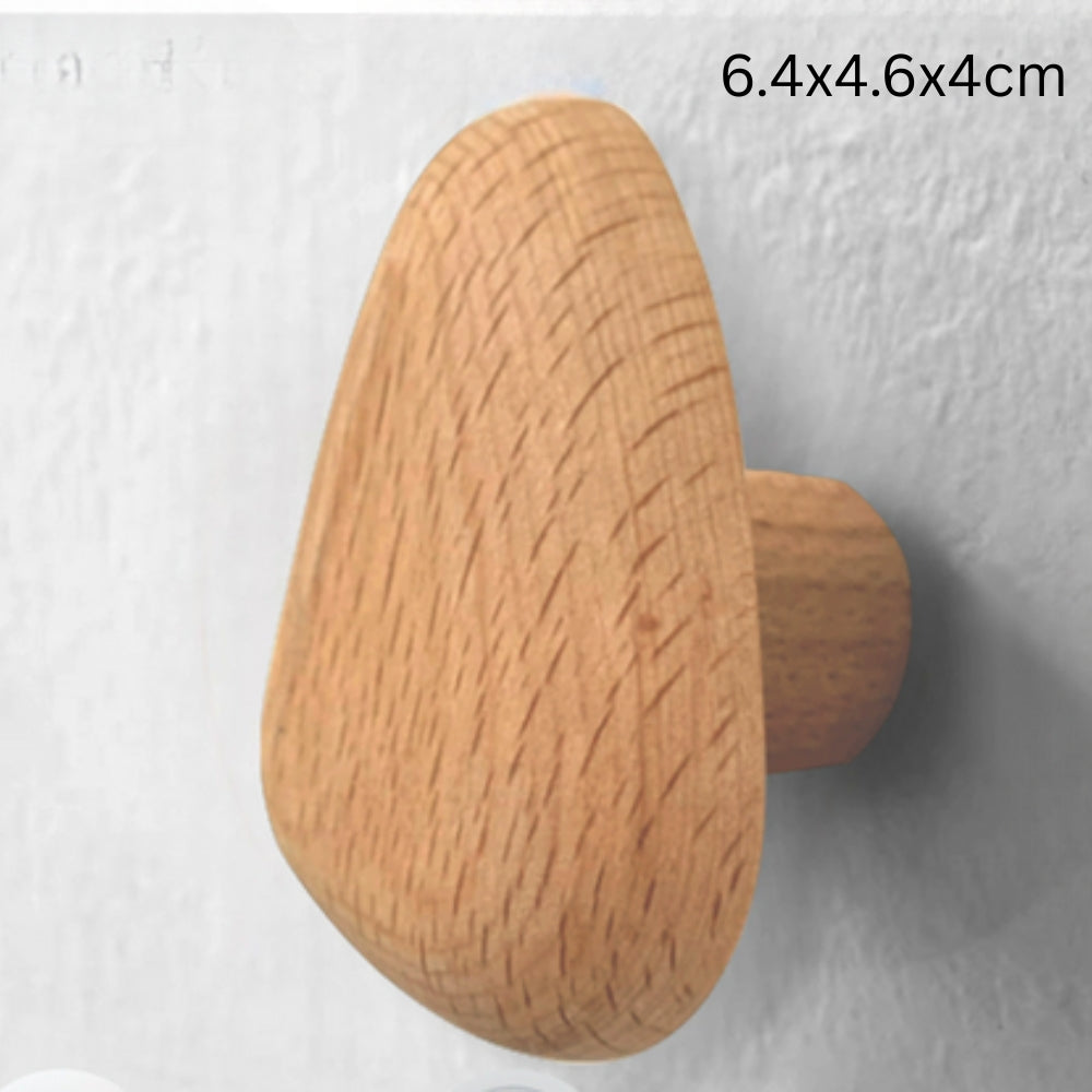 Gancho de Ropa de Madera en Forma de Piedra