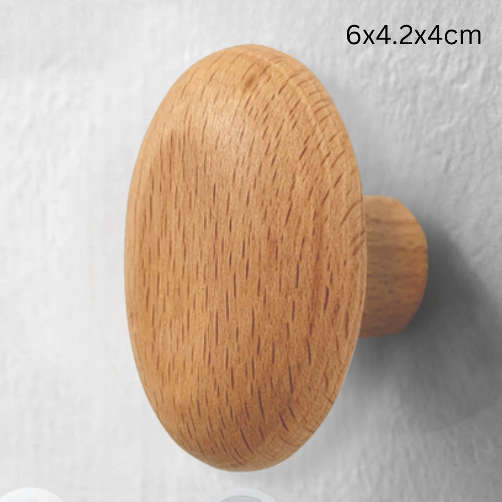 Gancho de Ropa de Madera en Forma de Piedra