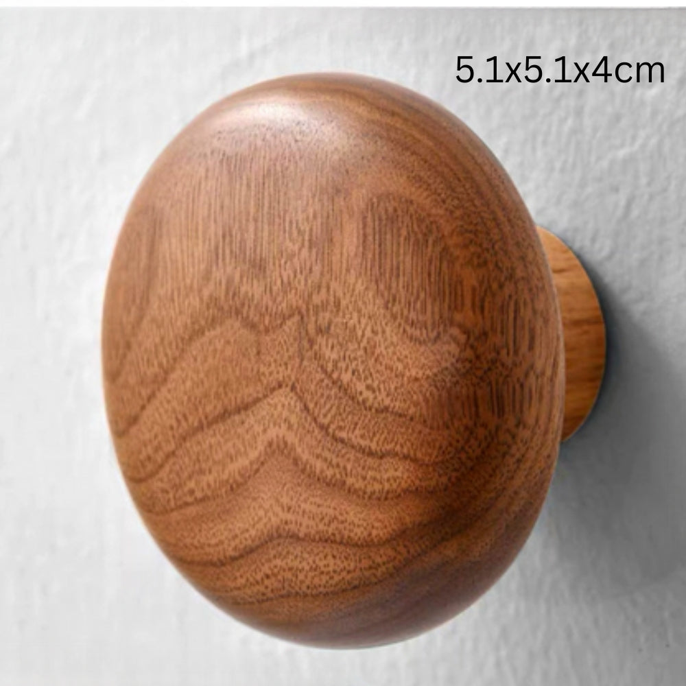 Gancho de Ropa de Madera en Forma de Piedra