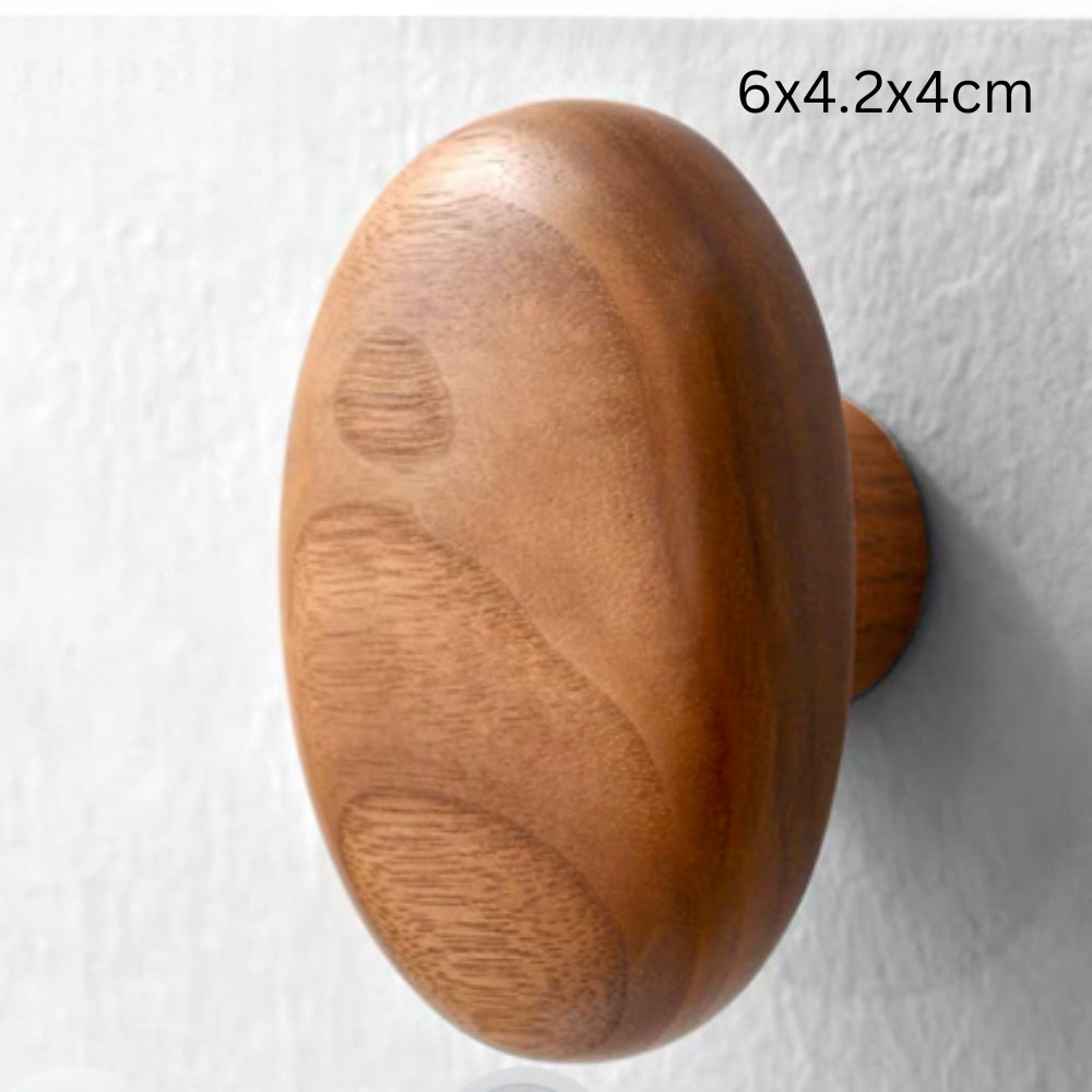 Gancho de Ropa de Madera en Forma de Piedra