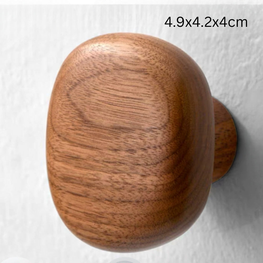 Gancho de Ropa de Madera en Forma de Piedra