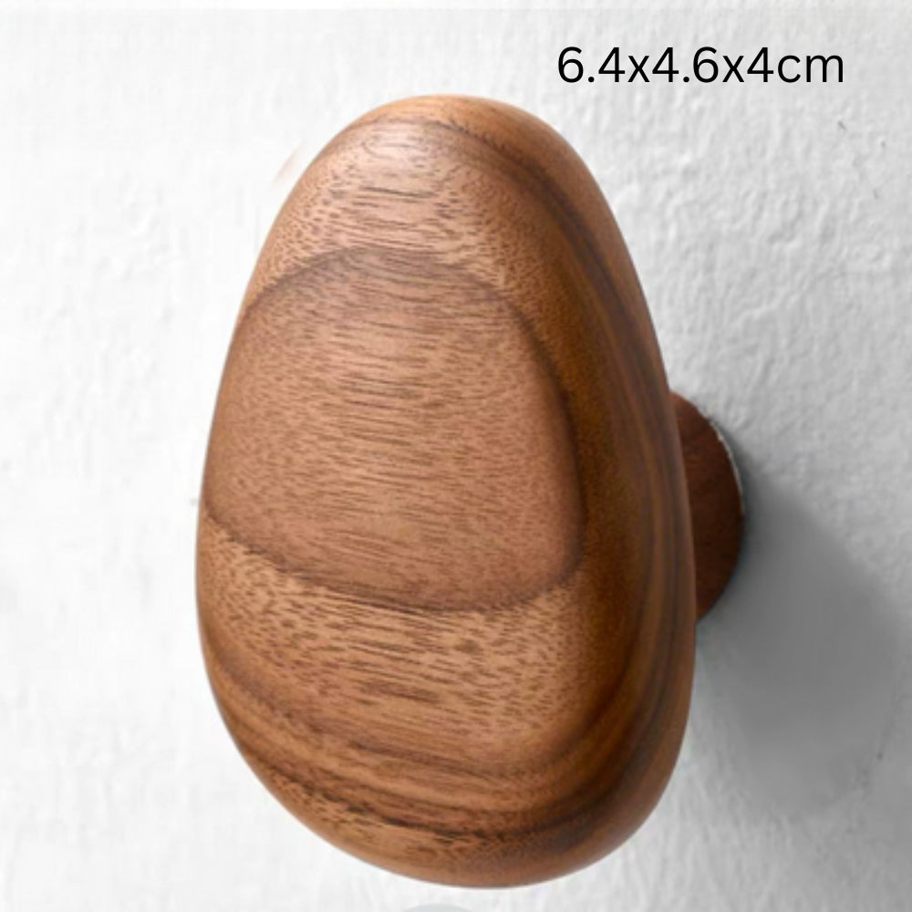 Gancho de Ropa de Madera en Forma de Piedra
