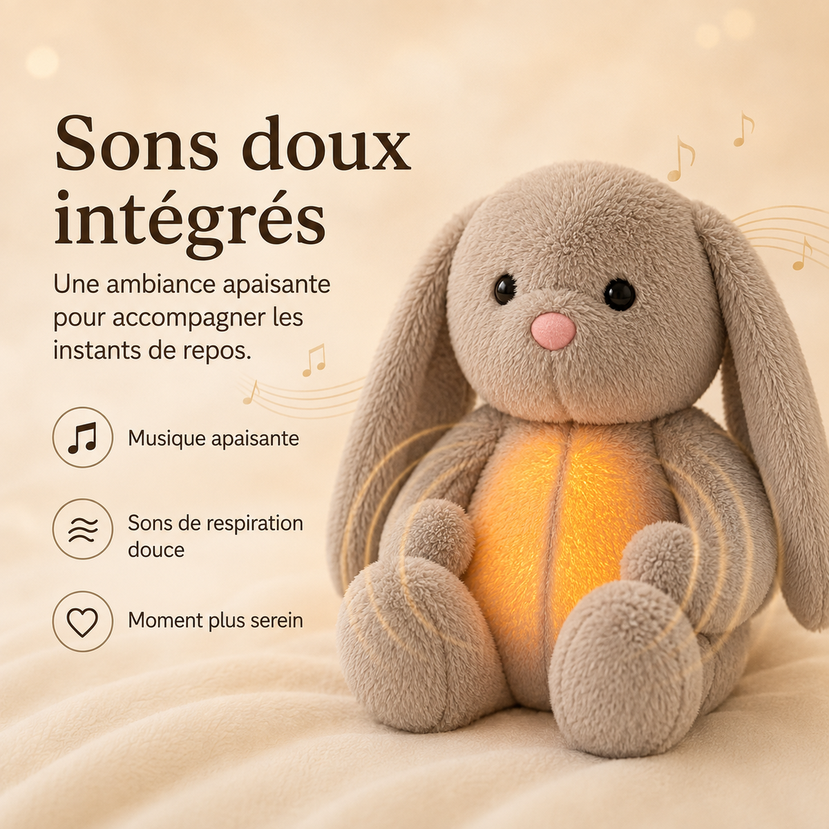 Peluches Relajantes con Respiración y Luz Nocturna - Apaciguador