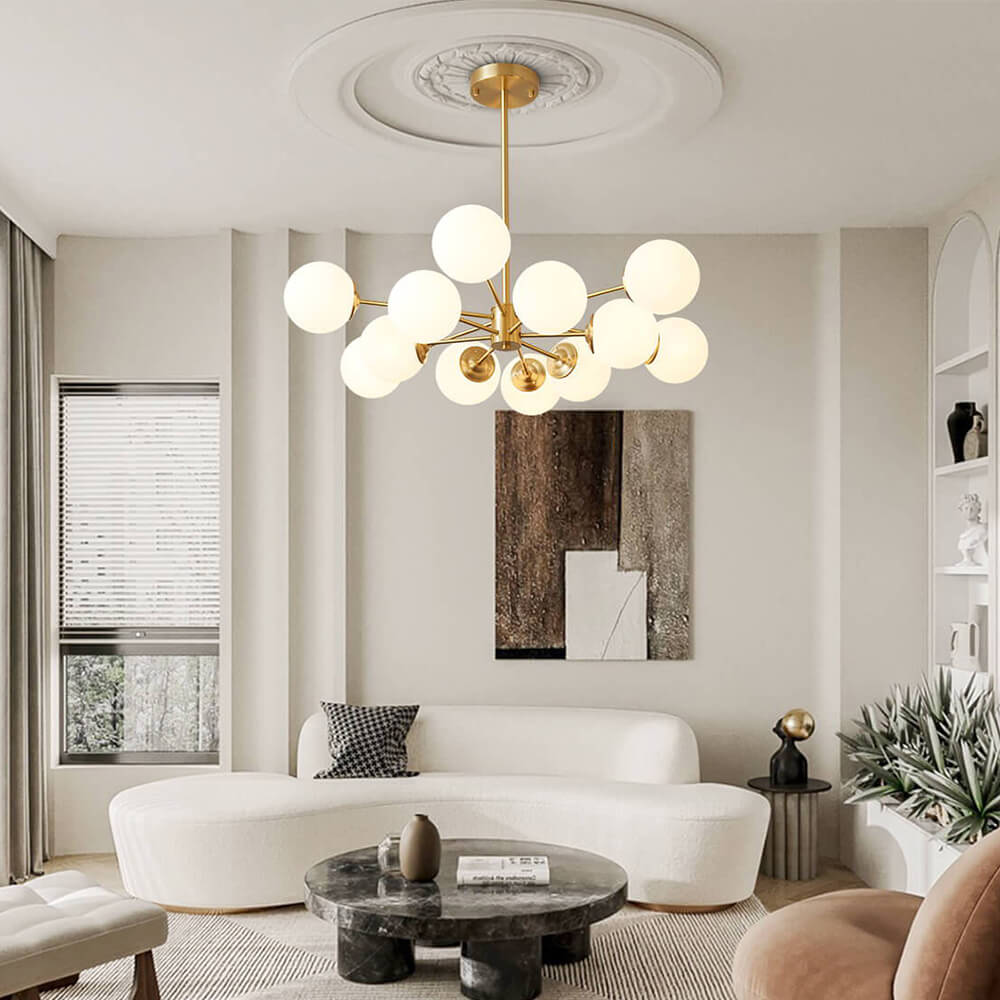 Candelabro Sputnik Burbuja de 12 Luces de Estilo Mid-Century