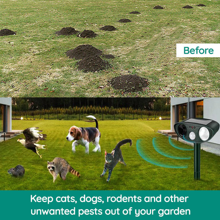 Repelente Ultrasónico para Raccoons - Repelente de Animales y Plagas Solar - Deshágase de los Raccoons en 48 Horas