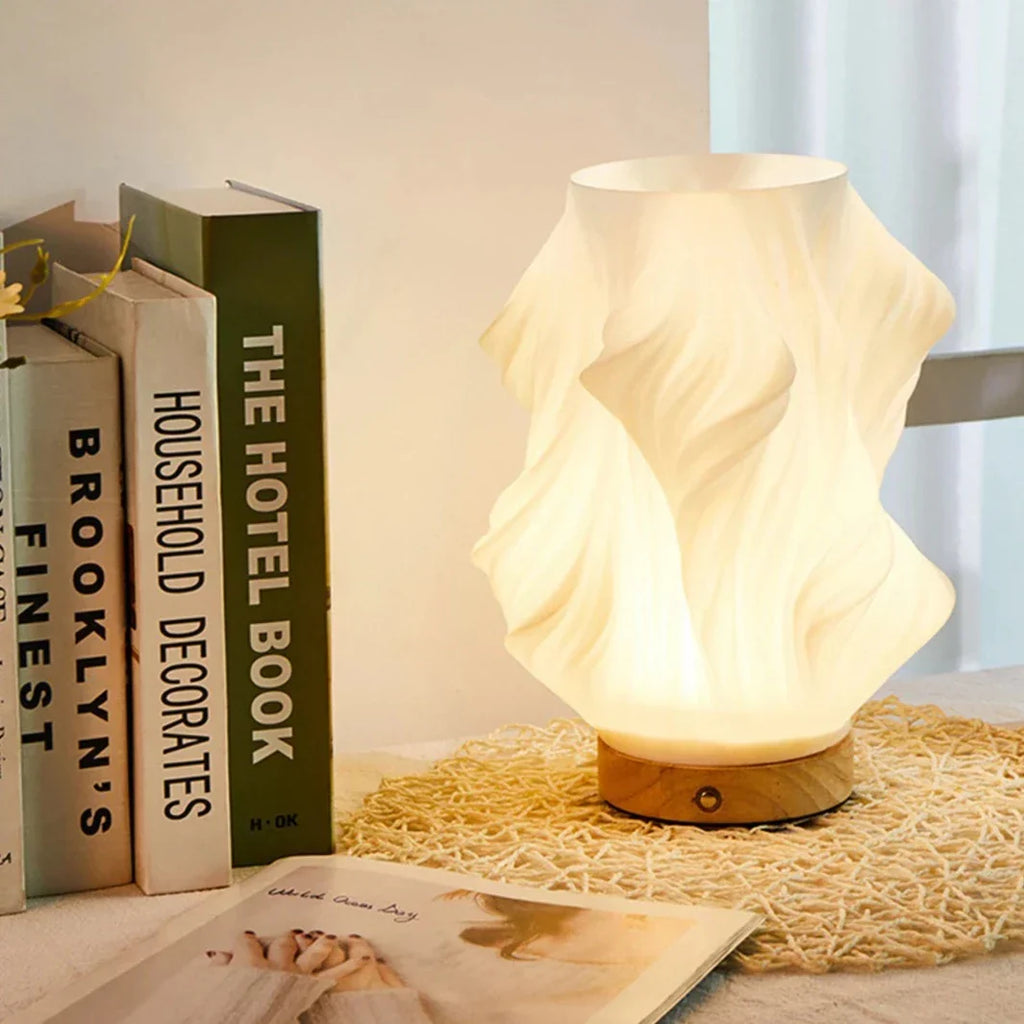 Serene Wavecrest | Lámpara de mesa de diseño en forma ondulada