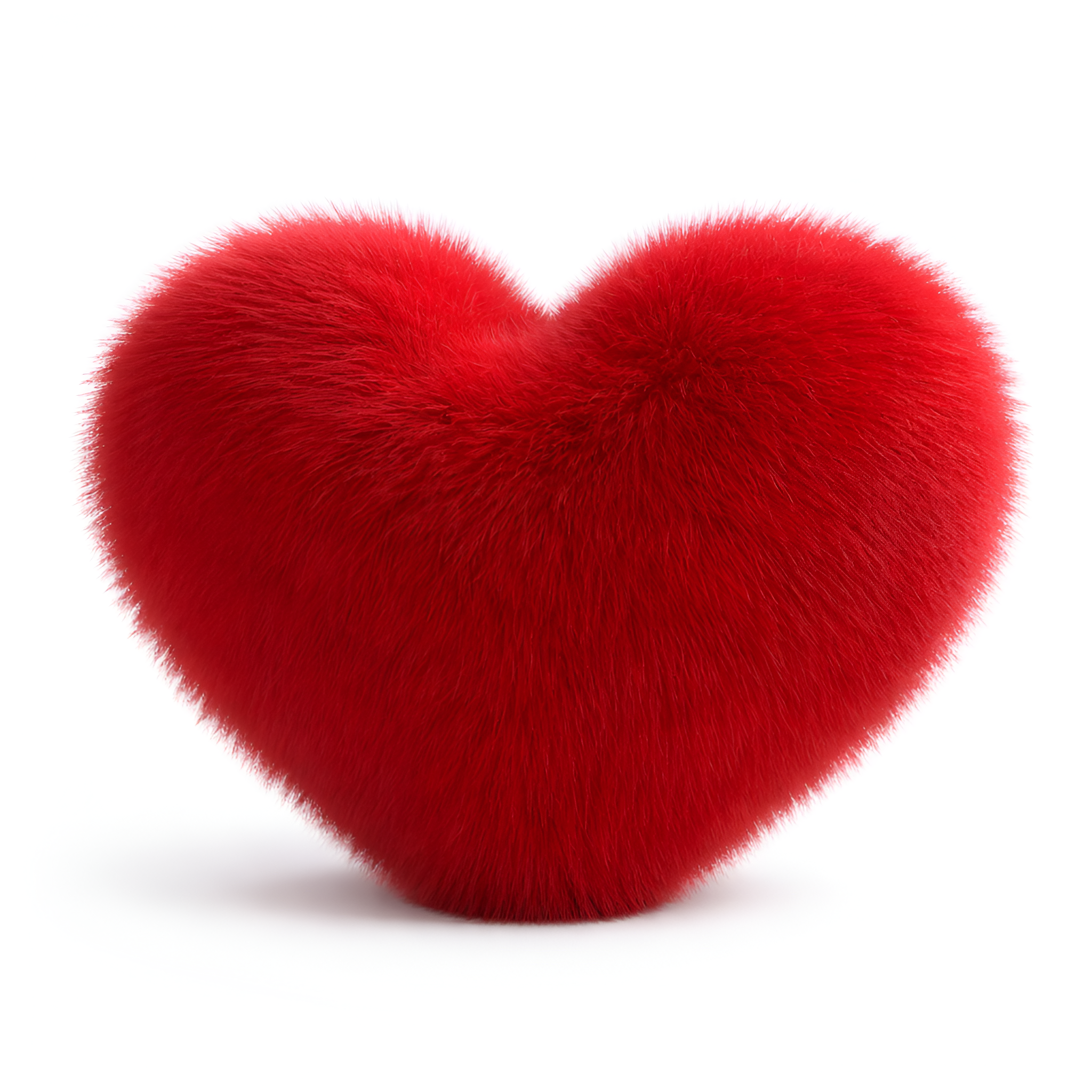Harold - Cojín de Sofá Corazón de Peluche Imitación Piel de Zorro