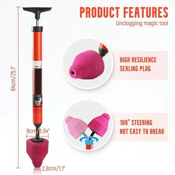 FLOWMAX – Ventouse de toilette haute pression pour un débouchage rapide