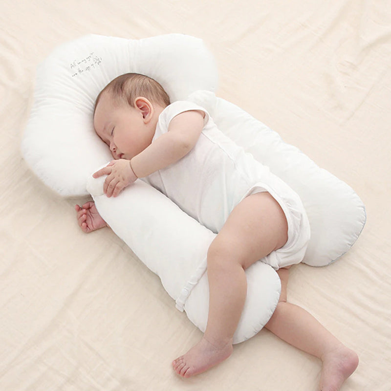 Almohada Ortopédica para Bebés en Forma de U de Algodón Orgánico – Soporte de Cuello Ajustable, Sueño Cómodo 0-24 Meses