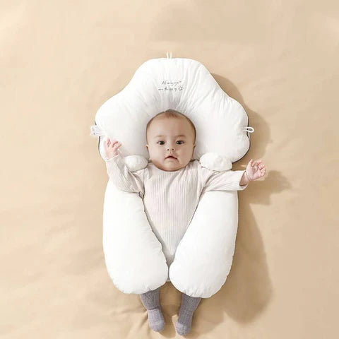Almohada Ortopédica para Bebés en Forma de U de Algodón Orgánico – Soporte de Cuello Ajustable, Sueño Cómodo 0-24 Meses