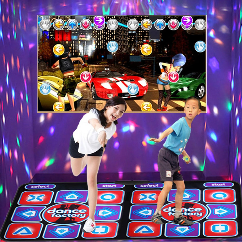 Alfombra de baile doble con control remoto y construcción antideslizante para computadora y televisor – alfombra de fitness interactiva RhythmFlex