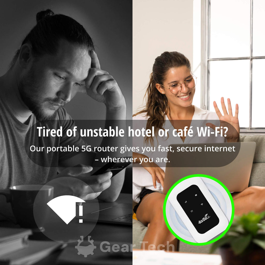 Lisslune | Enrutador Wi-Fi portátil 5G | Conexión segura y de alta velocidad para viajes y uso en casa