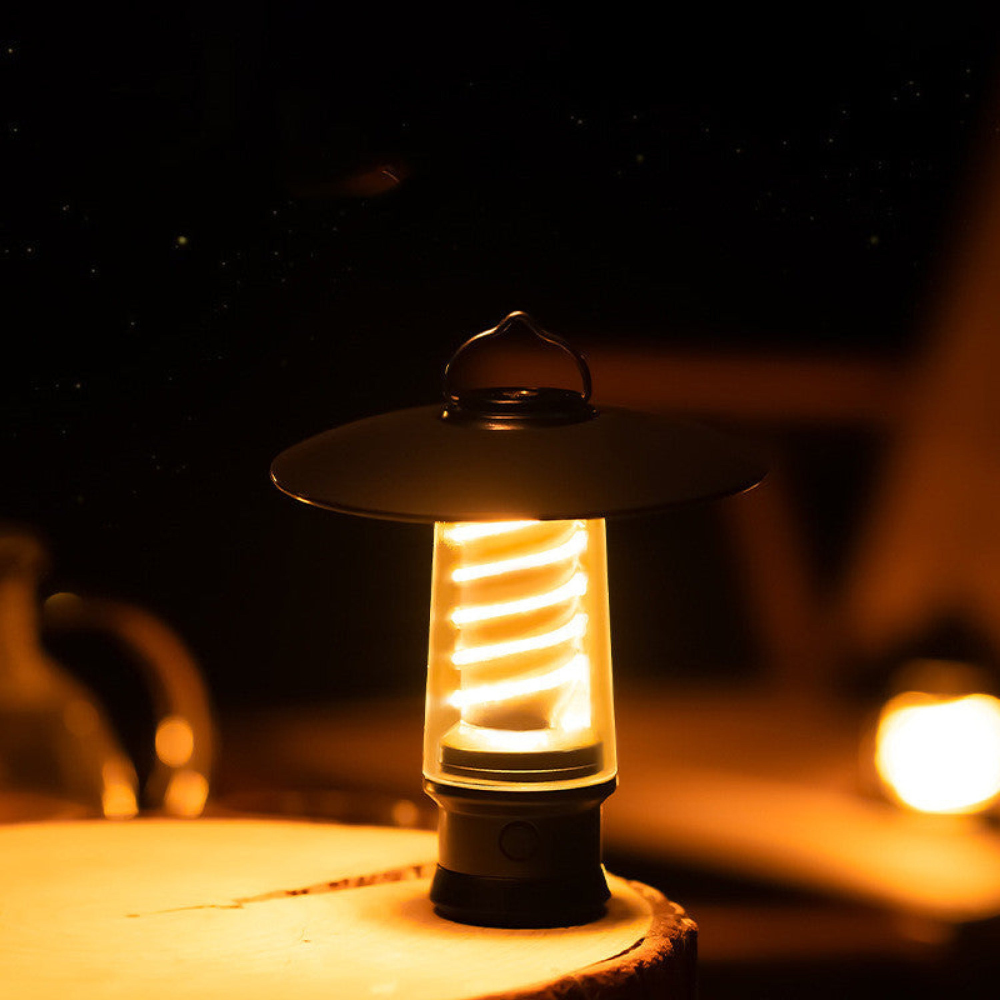 Linterna Portátil Recargable para Exteriores - Luz Cálida Ajustable para Espacios al Aire Libre
