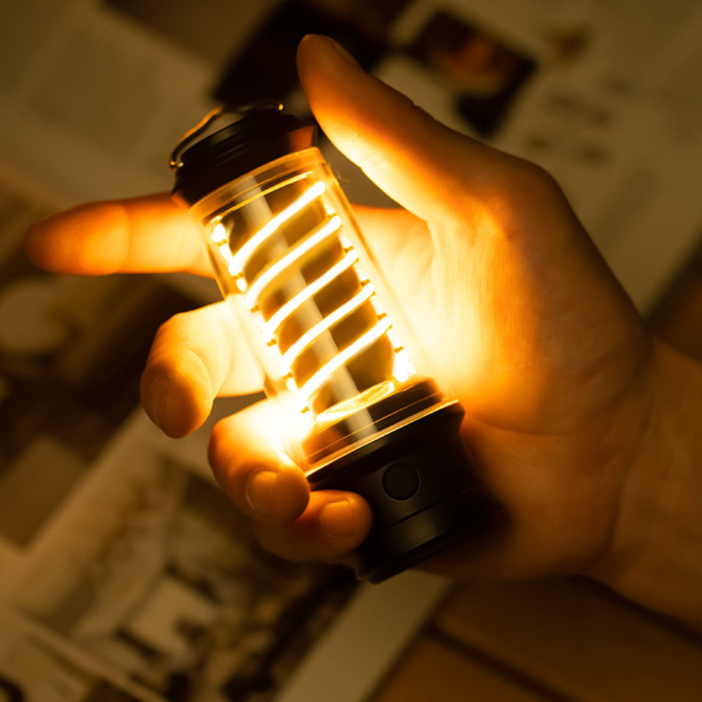 Linterna Portátil Recargable para Exteriores - Luz Cálida Ajustable para Espacios al Aire Libre