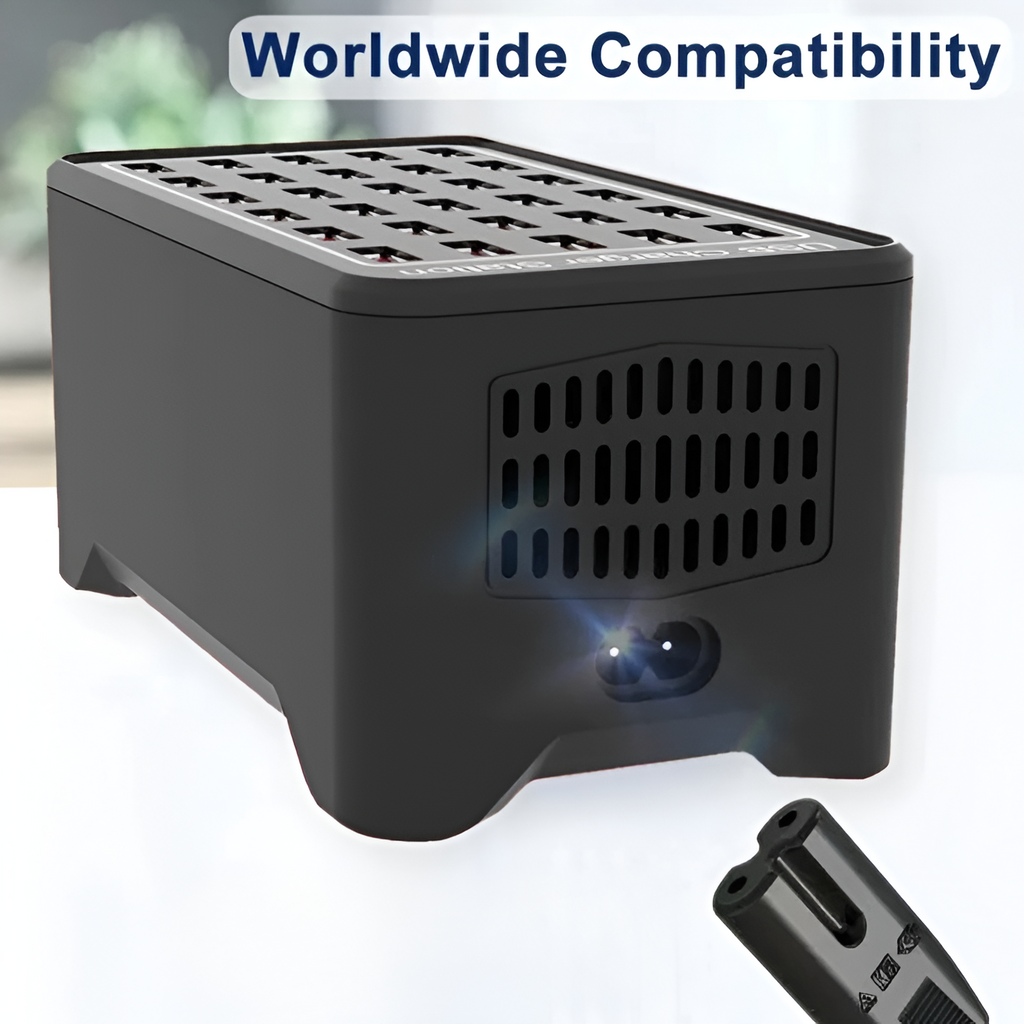 BowLift | PowerPort Pro – Estación de Carga Universal Multi-USB con 30 Puertos (Salida de 150W)