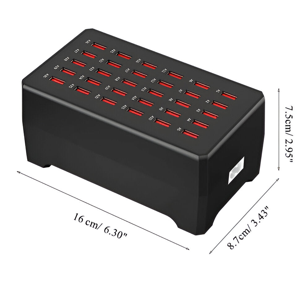 BowLift | PowerPort Pro – Estación de Carga Universal Multi-USB con 30 Puertos (Salida de 150W)