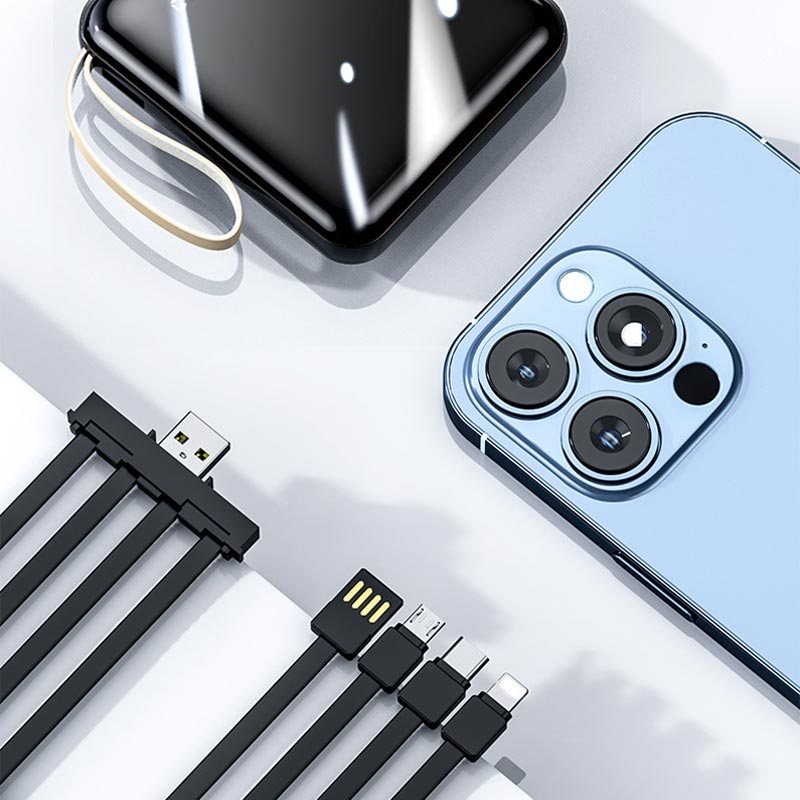 Powerbank 20000 mAh Con Cables Integrados Para Estar Siempre Conectado