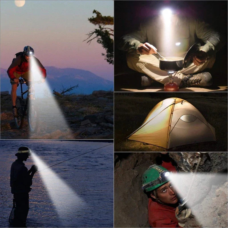 Linterna Frontal NightBeam Pro – Potente Linterna LED Recargable con Zoom y Diseño Impermeable