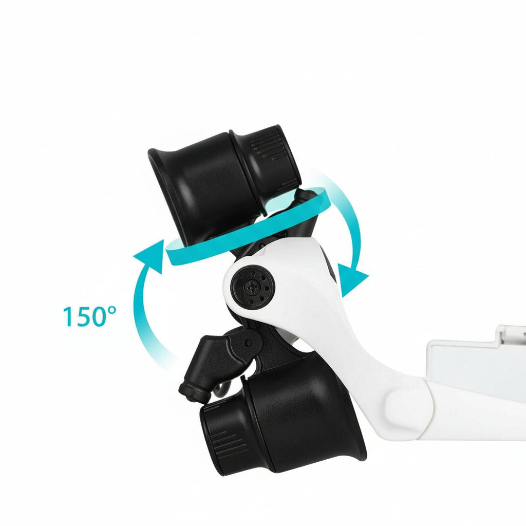 FOCUSMASTER - Lupa de Diadema con Múltiples Lentes y Luz LED Integrada