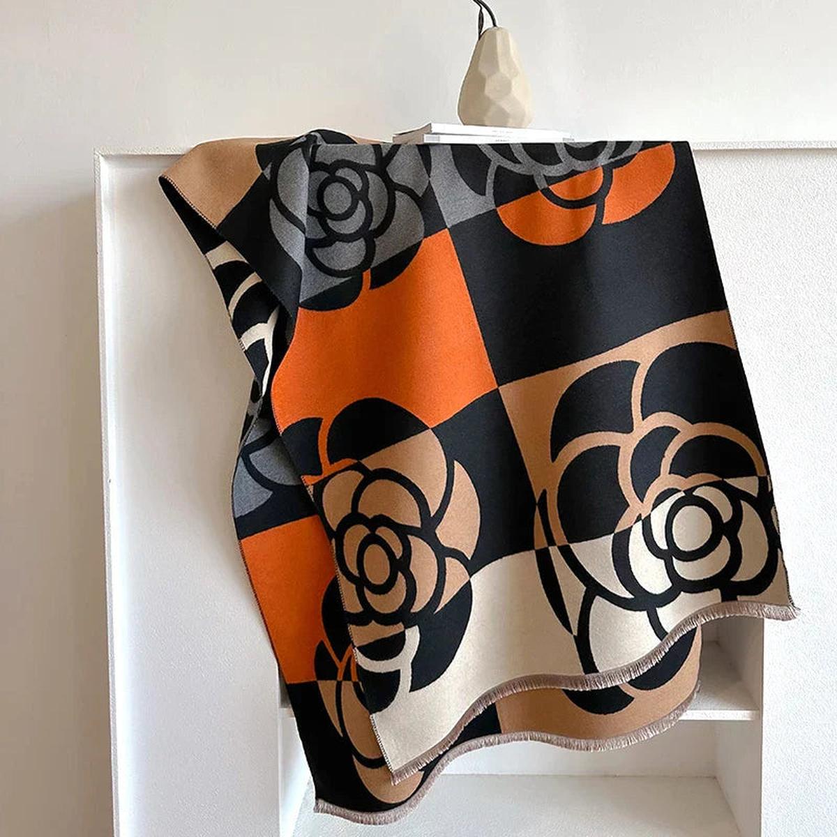 Bufanda de Cachemira Impresa Reversible – Elegancia y Calidez