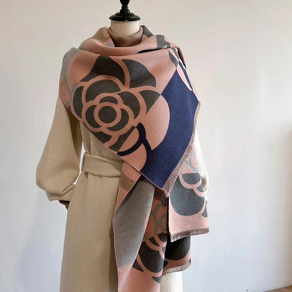 Bufanda de Cachemira Impresa Reversible – Elegancia y Calidez