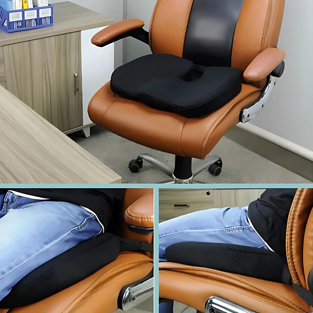 Cojín ergonómico de memoria para asiento y coxis