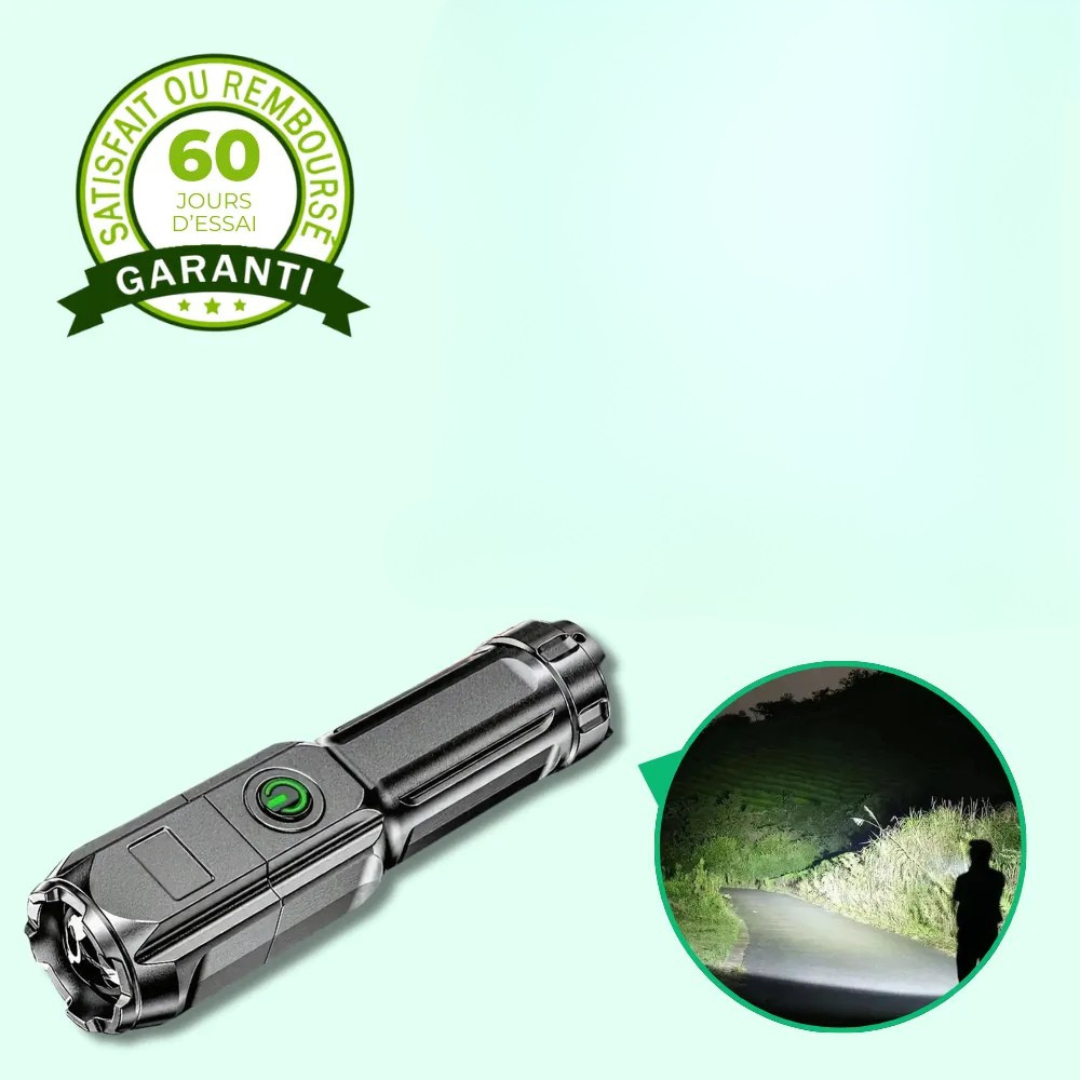 Linterna LED con zoom ajustable