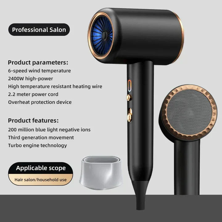 Secador de Pelo Profesional 2400W con Tecnología Iónica