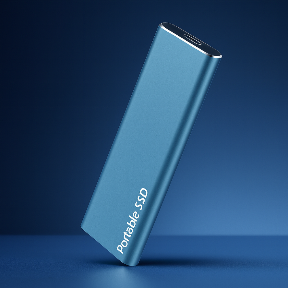 SSD externa portátil de aluminio – Transferencias rápidas, diseño ligero, USB-C